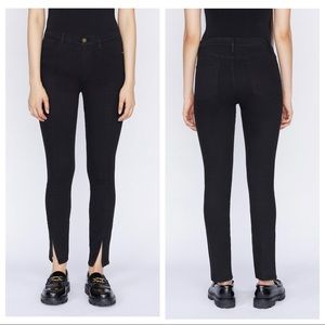 Frame NWT Black High Rise Le High Skinny Front Split in Film Noir Jeans Sz 26